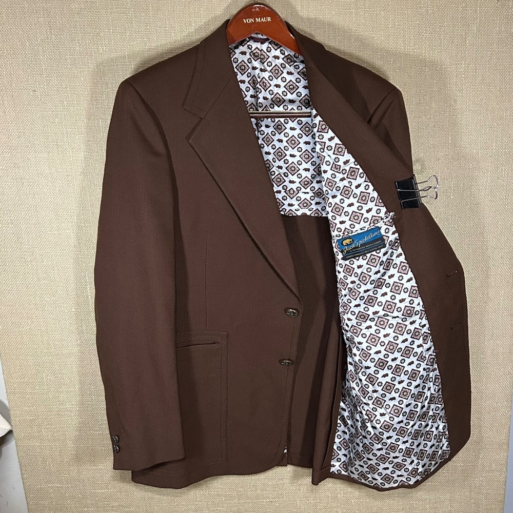 VTG Hart Schaffner Marx Jack‎ Nicklaus Blazer Sport Coat Brown 42R Golden Bear